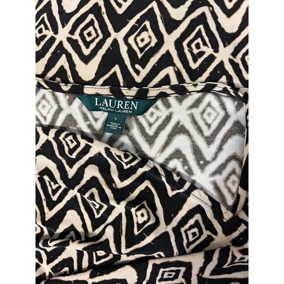 Ralph Lauren Dress Camel Brown L Large Ikat Stretch Sheath Washable New - Picture 11 of 13